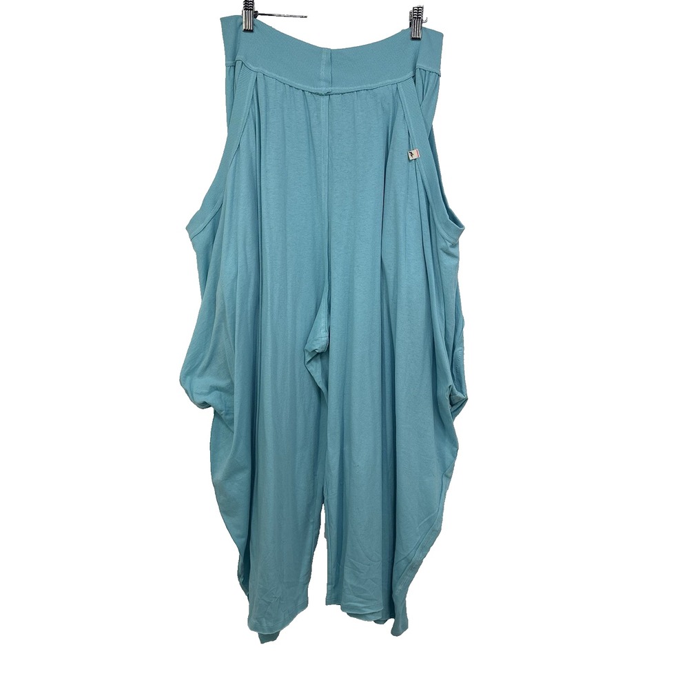 Free People Womens Summer Slumber Wide Leg Pants Large Aqua Blue Slouchy Comfort